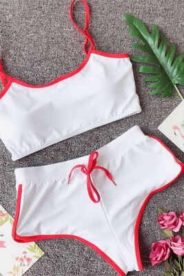 Merry See Bustier Set With Shorts White - MS4036 - Thumbnail