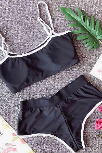Merry See Bustier Set With Shorts Black - MS4036