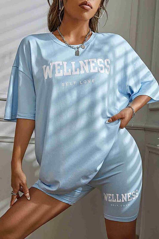 Merry SeeMerry See WELLNESS Baskılı Soft Kısa Kollu Şortlu Alt Üst Takımı - 5