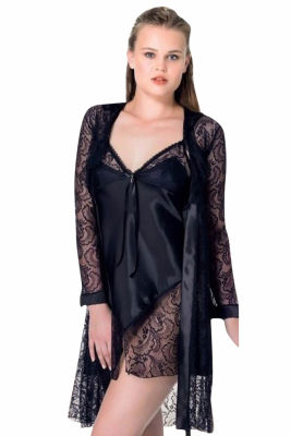 Nbb Satin Nightgown Suit 3928 - Thumbnail