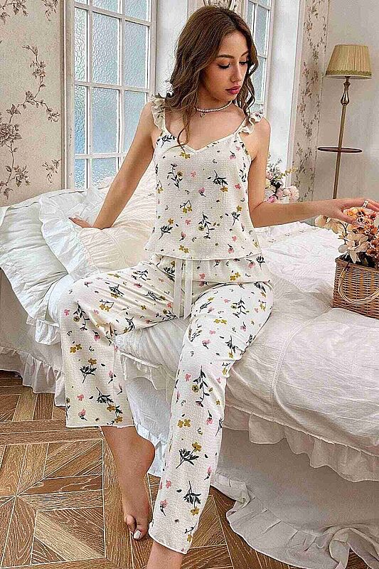 Özel Örme Kumaş Askılı Pijama Takımı - Merry See
