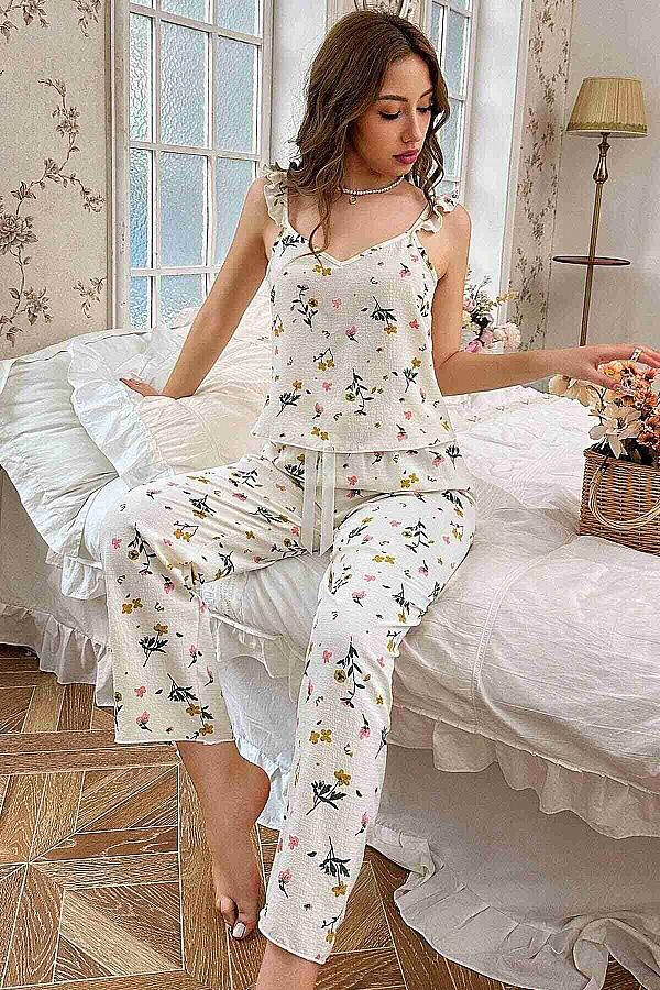 Özel Örme Kumaş Askılı Pijama Takımı - 1