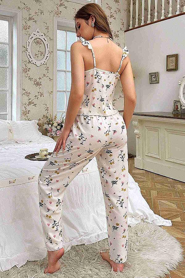 Özel Örme Kumaş Askılı Pijama Takımı - 4