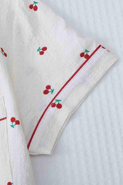 Özel Örme Kumaş Baskılı Kısa Kollu Şortlu Pijama Takımı Çok Renkli