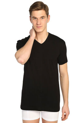 Men's Ribana V-Neck Short Sleeve T-Shirt 0107 - Thumbnail