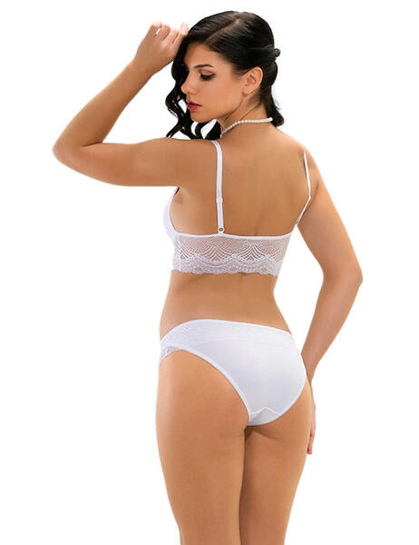 Lacy Unsupported Bralet Suit White MB12500