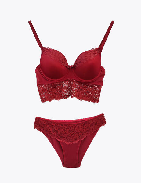 Claret Red Underwire Bustier Suit MB12100-D