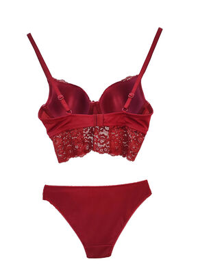 Unsupported Underwire Bustier Suit Maroon MB12100 - Thumbnail