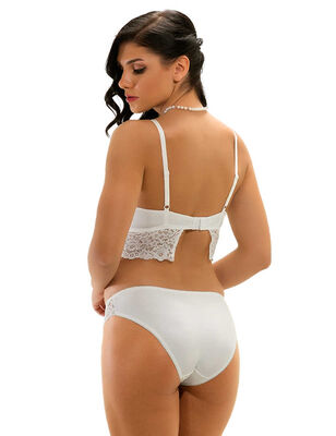 Unsupported Underwire Bustier Suit Ecru MB12100 - Thumbnail