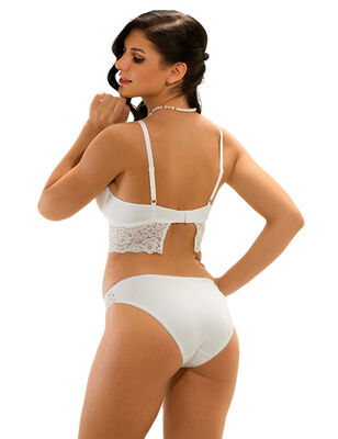 Unsupported Underwire Bustier Suit Ecru MB12100 - Thumbnail