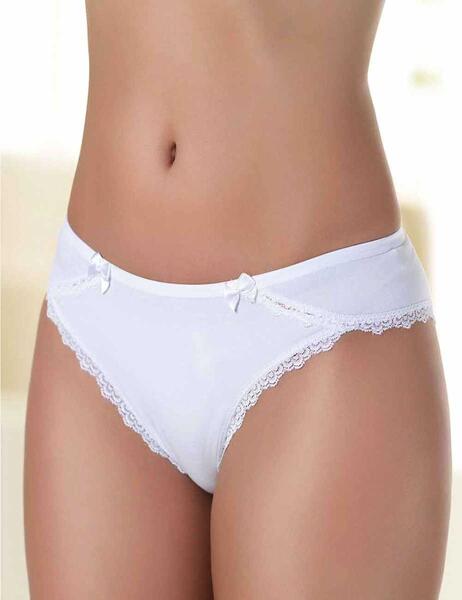 White Lace and Bow Detailed Slip 12 Pieces Economic Package MB138
