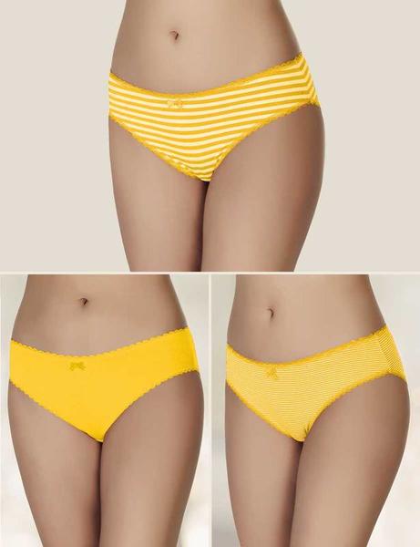 Yellow Cotton Basic Slip 3 Pieces Economic Package MB3071