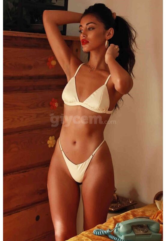 Saten Sütyen Külot Takım Beyaz - 1