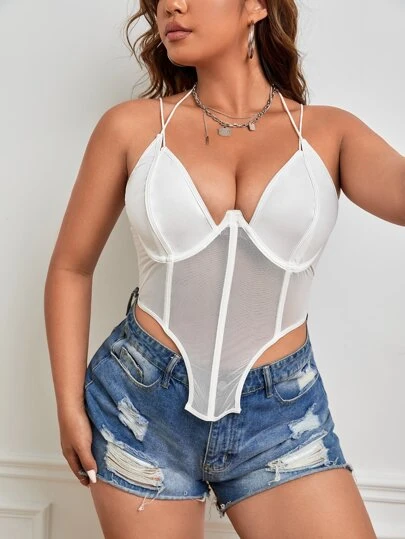 şeffaf korseli bralet üst