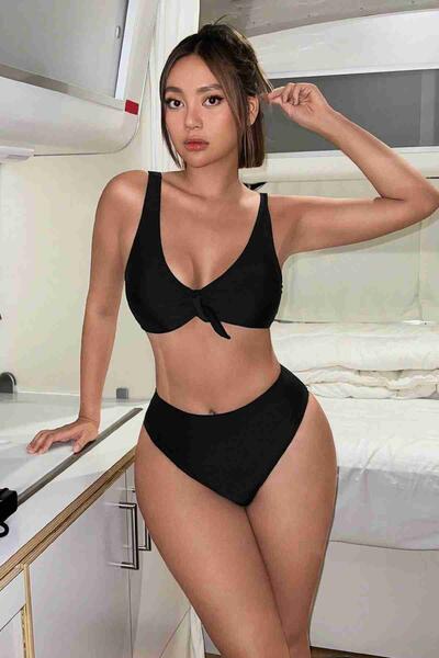 Şık Bikini Üstü (Çıkartılabilir Kaplı) Siyah