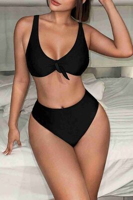 Şık Yüksek Bel Bikini Altı Siyah - Thumbnail