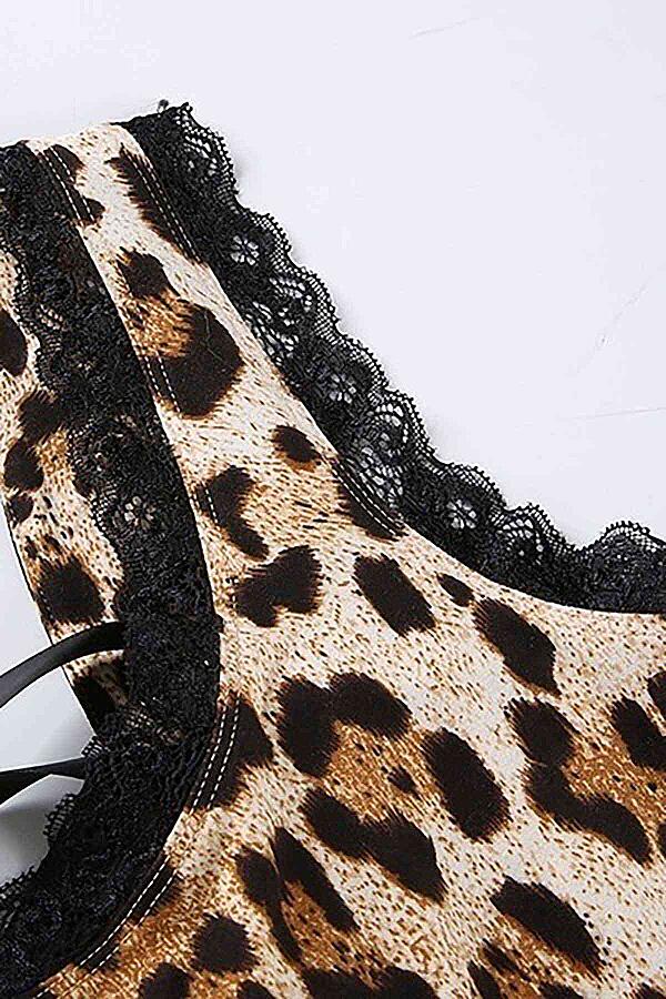 Sırt Detaylı Leopar Body Gecelik iç giyim Çok Renkli - 5