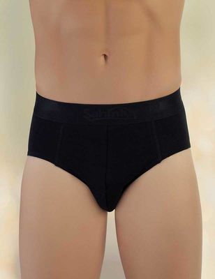 Black Waist Elastic Printed Single Jersey Men's Slip ME063 - Thumbnail