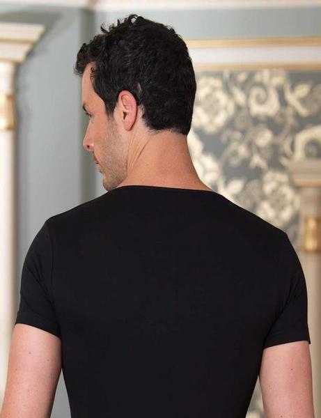 Black Crew Neck Short Sleeve Single Jersey T-Shirt ME069