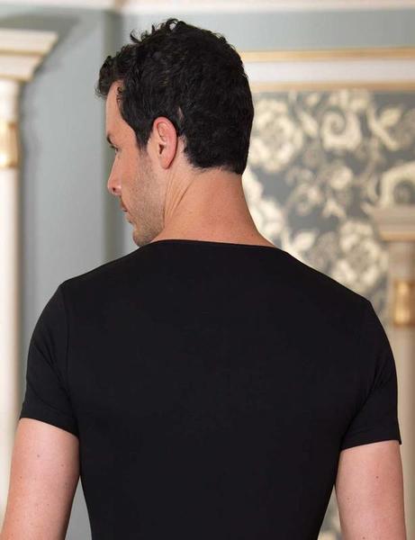 Black Crew Neck Short Sleeve Single Jersey T-Shirt ME069