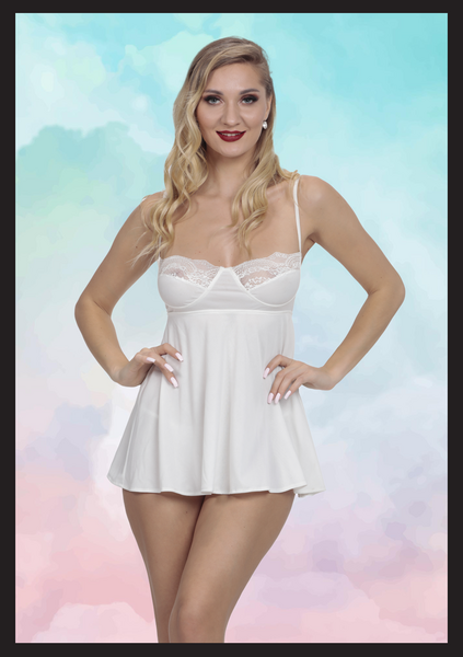 Siyah Dantel Detaylı Askılı Babydoll Gecelik
