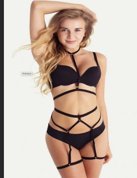 Siyah Strappy İç Giyim Seti
