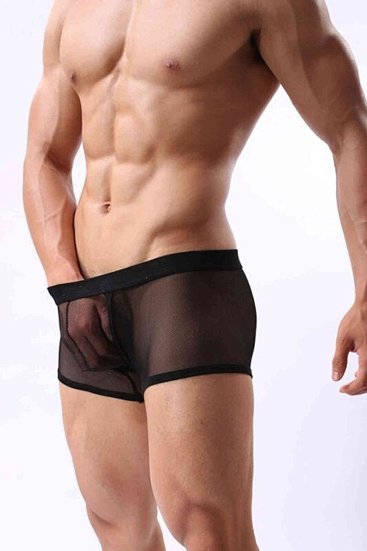Siyah Transparan Fantezi Erkek Boxer - 2