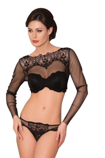 Sheer Blouse, Lacy, Underwired Strapless Bra 4693 - Thumbnail