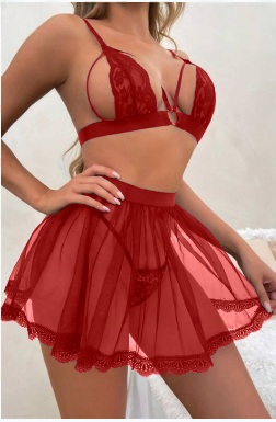 Venlisa dantel detaylı kırmızı bir iç giyim takımıdır V2704