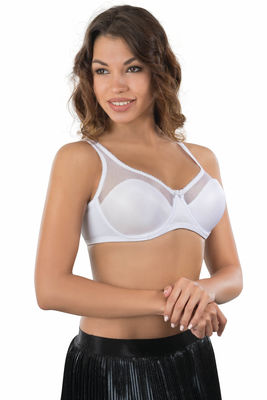 Tulle Detailed Underwire Minimizer Bra 169 - Thumbnail