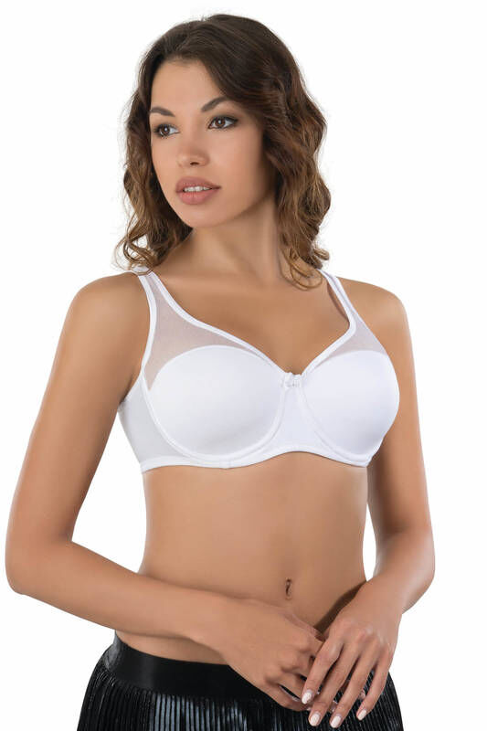 Tulle Detailed Underwire Push Up Minimizer Bra 167 - 1