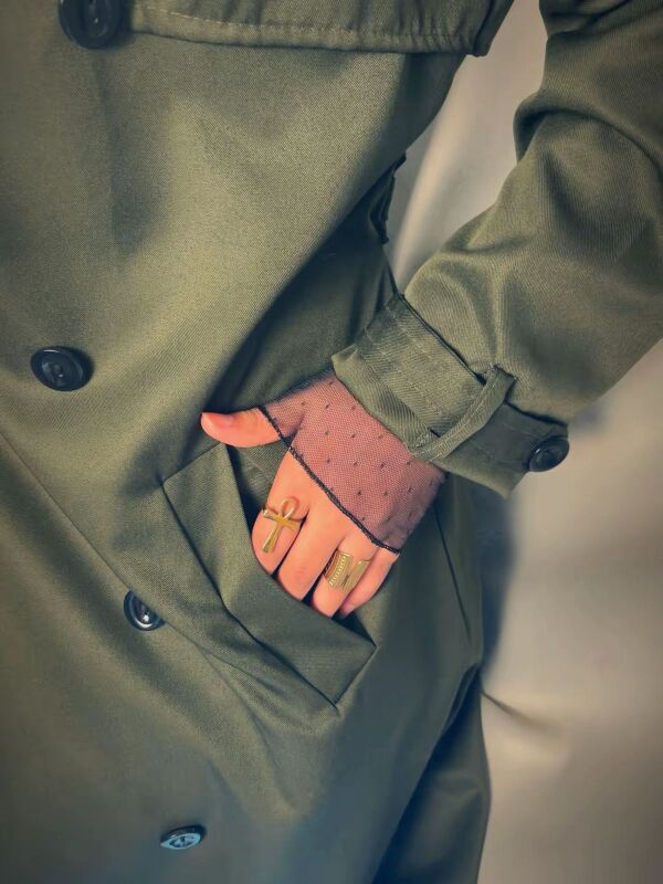 Uzun Siyah Puantiyeli Yetişkin Tül Eldiven - 4