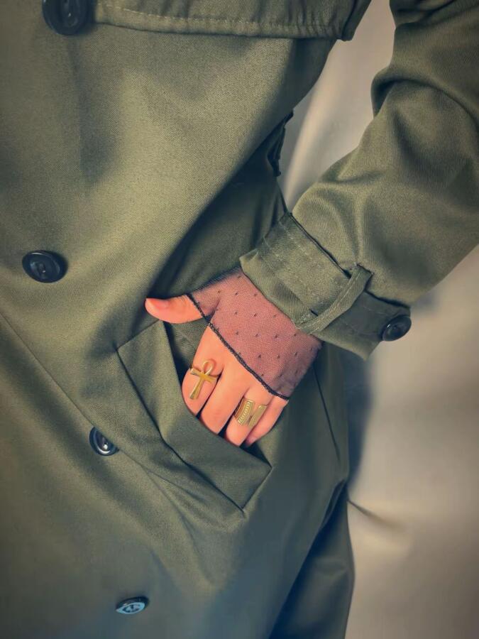 Uzun Siyah Puantiyeli Yetişkin Tül Eldiven - 4