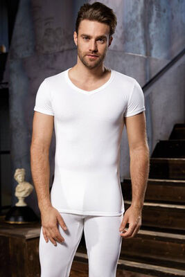 V Neck Short Sleeve Fit Mold Thermal Athlete 2552 - Thumbnail