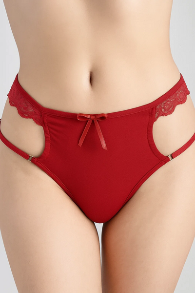 Venlisa Alev Kırmızısı Dantel Detaylı Seksi Külot V6400