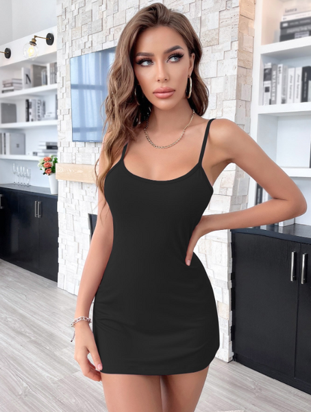 Venlisa Düz İnce Askılı Mini Gecelik V2108