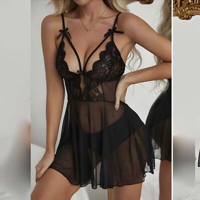 Venlisa Transparan dantel babydoll V2211 - Thumbnail