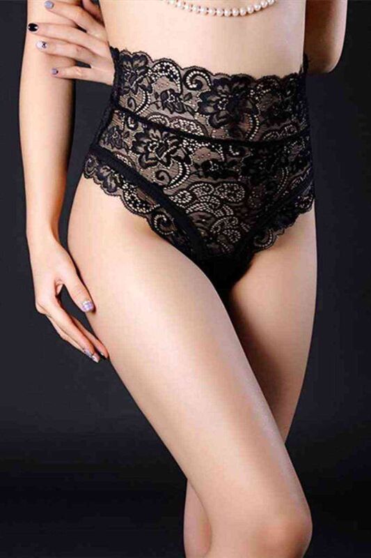 Yüksek Bel Dantel Külot - 5