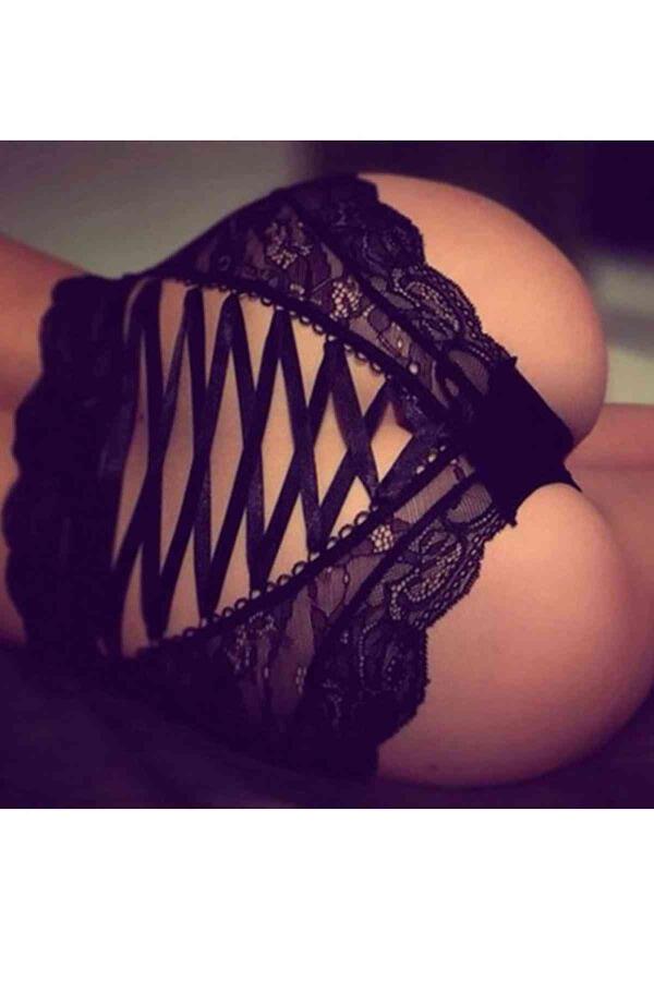 Yüksek Bel Dantel Külot - 8