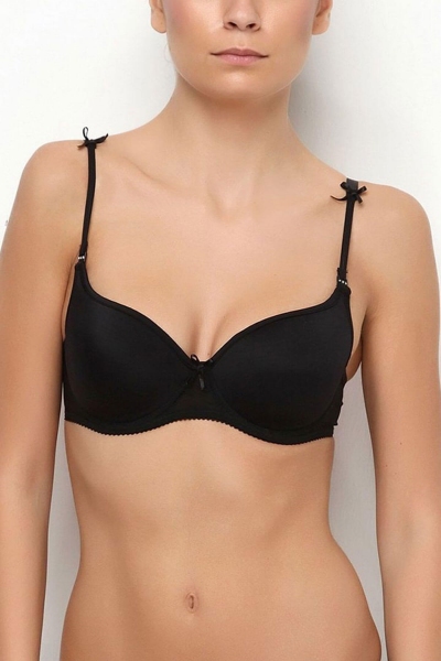 Soft Covered Underwire Bow Detailed Non-Padded Bra 3106 - Thumbnail