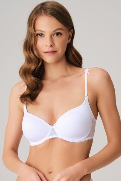 Soft Covered Underwire Bow Detailed Non-Padded Bra 3106