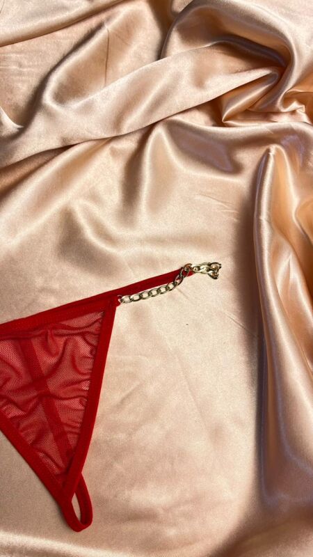 Zincir Detaylı Tül Tanga Külot - 8