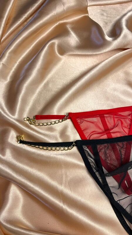 Zincir Detaylı Tül Tanga Külot - 1