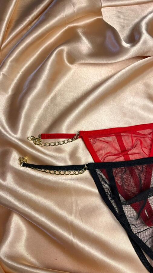 Zincir Detaylı Tül Tanga Külot - 1