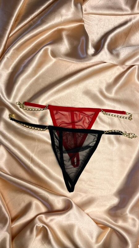 Zincir Detaylı Tül Tanga Külot - 2